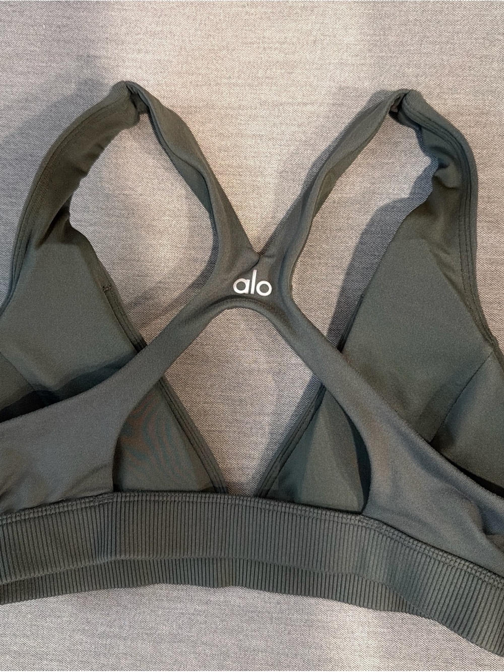 ALO Yoga Olive Green Strappy Back Sports Bra